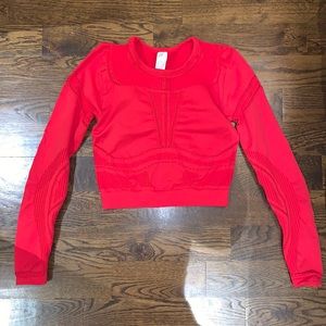 FABLETICS neon red gym top - medium never worn